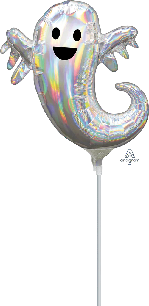 Mini Shape Holo Iridescent Ghost 9" x 10"l 2 per package