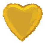 2 Heart Shaped Foil Balloon 18" in. Metallic Gold