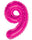 Number 9 Hot Pink - 14" in
