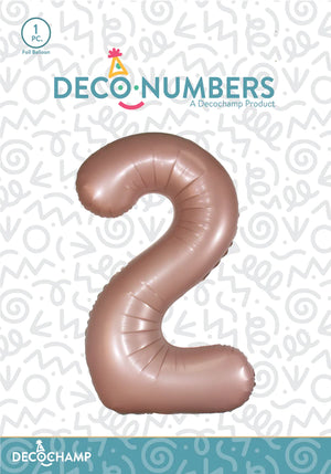 Number 2 Dusty Rose Foil Balloon 34" (Single Pack) DECONUMBER