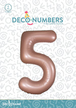 Number 5 Dusty Rose Foil Balloon 34" (Single Pack) DECONUMBER