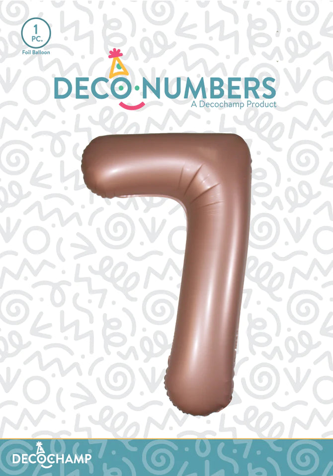 Number 7 Dusty Rose Foil Balloon 34" (Single Pack) DECONUMBER