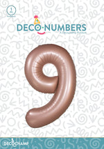Number 9 Dusty Rose Foil Balloon 34" (Single Pack) DECONUMBER