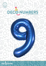 Number 9 Navy Blue Foil Balloon 34" (Single Pack) DECONUMBER