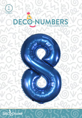 Number 8 Navy Blue Foil Balloon 34