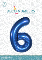 Number 6 Navy Blue Foil Balloon 34