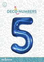 Number 5 Navy Blue Foil Balloon 34" (Single Pack) DECONUMBER