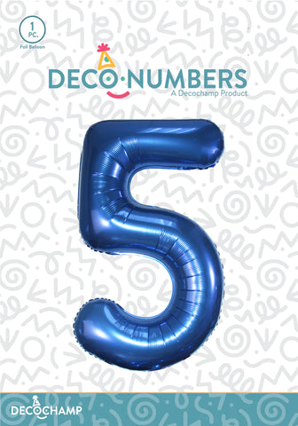 Number 5 Navy Blue Foil Balloon 34