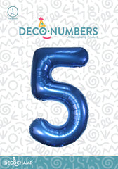 Number 5 Navy Blue Foil Balloon 34