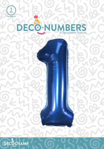Number 1 Navy Blue Foil Balloon 34