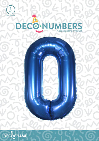 Number 0 Navy Blue Foil Balloon 34