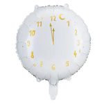 White Clock Foil Balloon 18 in