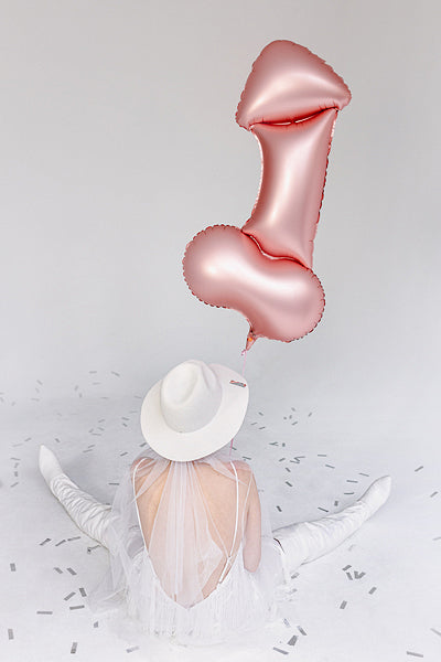 Penis Foil Balloon 44 in. PartyDeco USA (Rated R) - Rose Gold