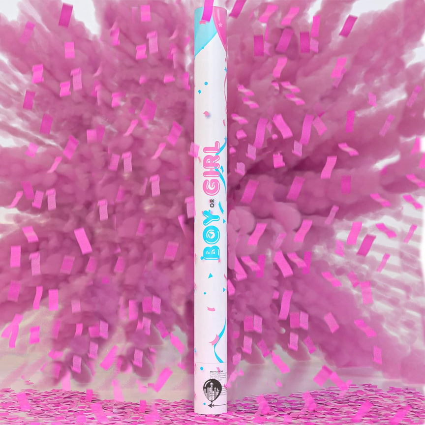 XL - 24" Gender Reveal Powder & Confetti Cannon - Pink (2 pack)