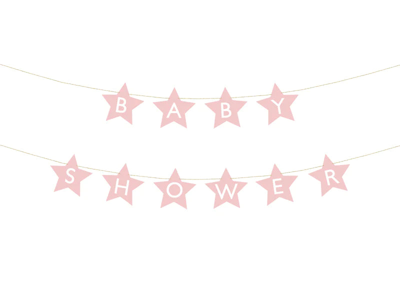 Star Baby Shower Banner 10FT LIGHT PINK