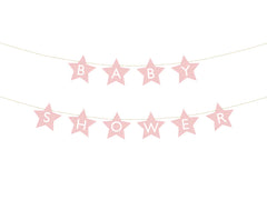 Star Baby Shower Banner 10FT LIGHT PINK