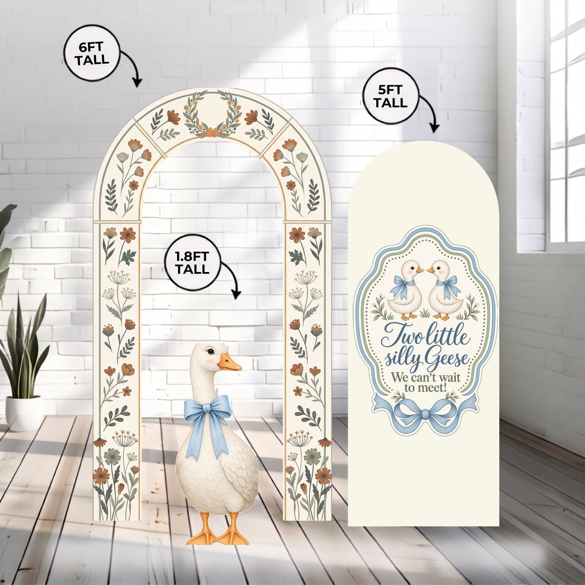 Premium Two Little Silly Geese Backdrop Bundle