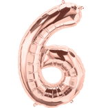 Number 6 Rose Gold - 14" in