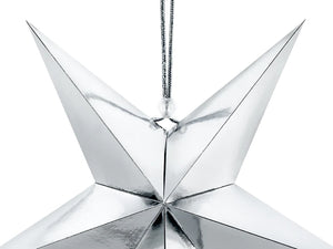 Silver Paper Star Decoration 12 in. PartyDeco USA