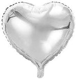 Silver Heart Shaped Foil Balloon 9
