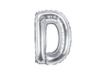 Silver Foil Letter D - 14 in. - PartyDeco USA