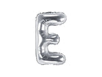 Silver Foil Letter E - 14 in. - PartyDeco USA