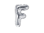 Silver Foil Letter F - 14 in. - PartyDeco USA