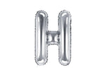 Silver Foil Letter H - 14 in. - PartyDeco USA