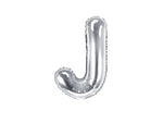 Silver Foil Letter J - 14 in. - PartyDeco USA