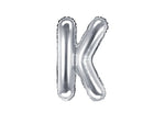 Silver Foil Letter K - 14 in. - PartyDeco USA