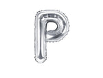 Silver Foil Letter P - 14 in. - PartyDeco USA