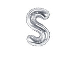 Silver Foil Letter S - 14 in. - PartyDeco USA