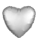 Satin Silver Heart Shaped Foil Balloon 9" (5 Units per package)