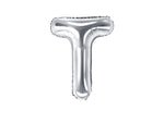 Silver Foil Letter T - 14 in. - PartyDeco USA