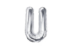 Silver Foil Letter U - 14 in. - PartyDeco USA