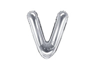 Silver Foil Letter V - 14 in. - PartyDeco USA