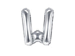 Silver Foil Letter W - 14 in. - PartyDeco USA