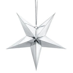 Silver Paper Star Decoration 18 in. PartyDeco USA