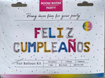 Mix Color Feliz Cumpleaños Foil Balloons Mylar Kits 16”