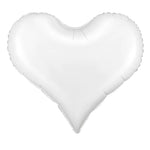 White Party Deco Solid Heart Shaped Foil Balloons - 29 in.