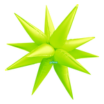 Non-Foil Starburst 3D Balloon -26in. Neon Electric Yellow