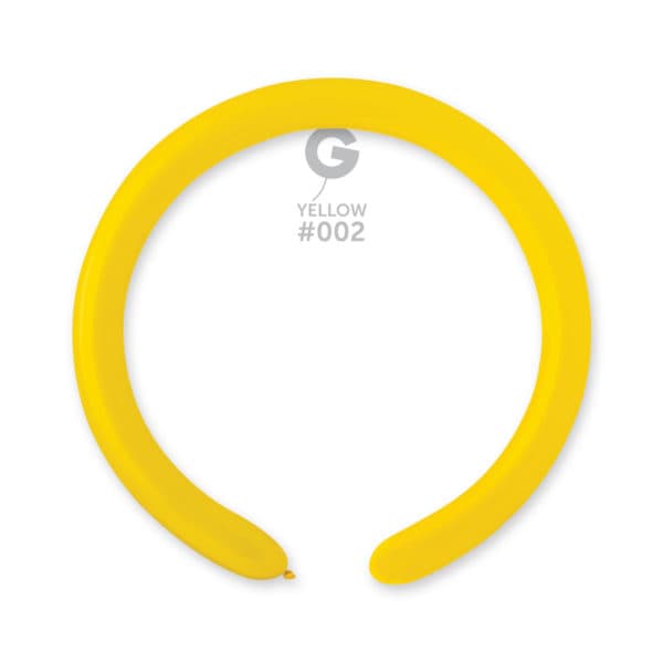 Solid Balloon Yellow D4(260)-003 | 50 balloons per package of 2'' each