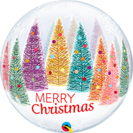 Christmas Trees & Snowflakes Bubble 22"