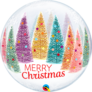 Christmas Trees & Snowflakes Bubble 22"