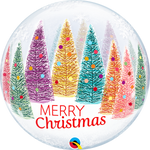 Christmas Trees & Snowflakes Bubble 22"