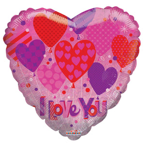 I Love You Balloons Holo - Single Pack 18"