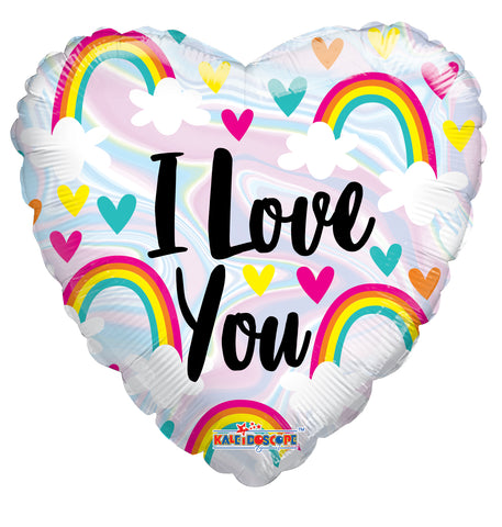 I Love You Rainbow And Hearts Foil Balloon 18