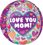 Love You Mom Playful Hearts  16"
