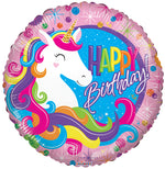 Birthday Classic Unicorn Round Foil Balloon 18"