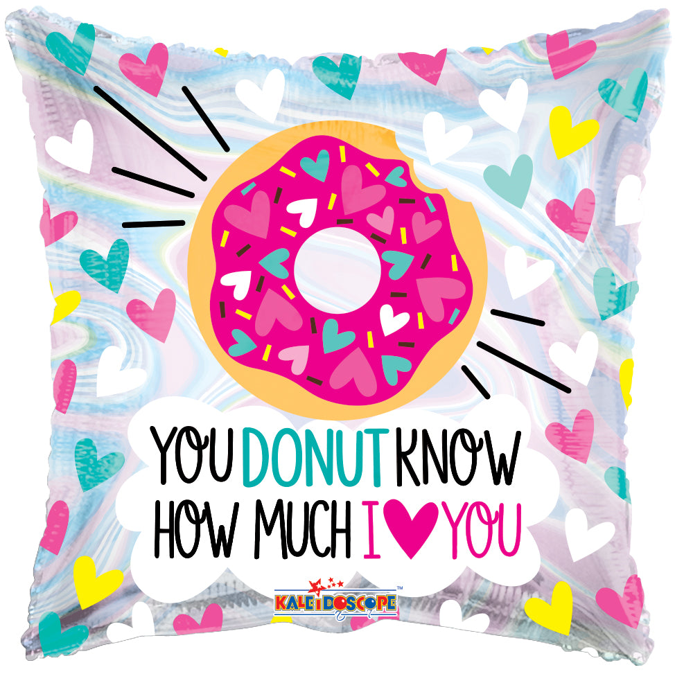 26 Open Heart Donut - Foil Mylar Balloon